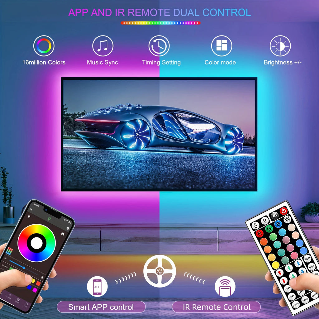 Smart RGB LED Strip Lights – App & Remote Control
