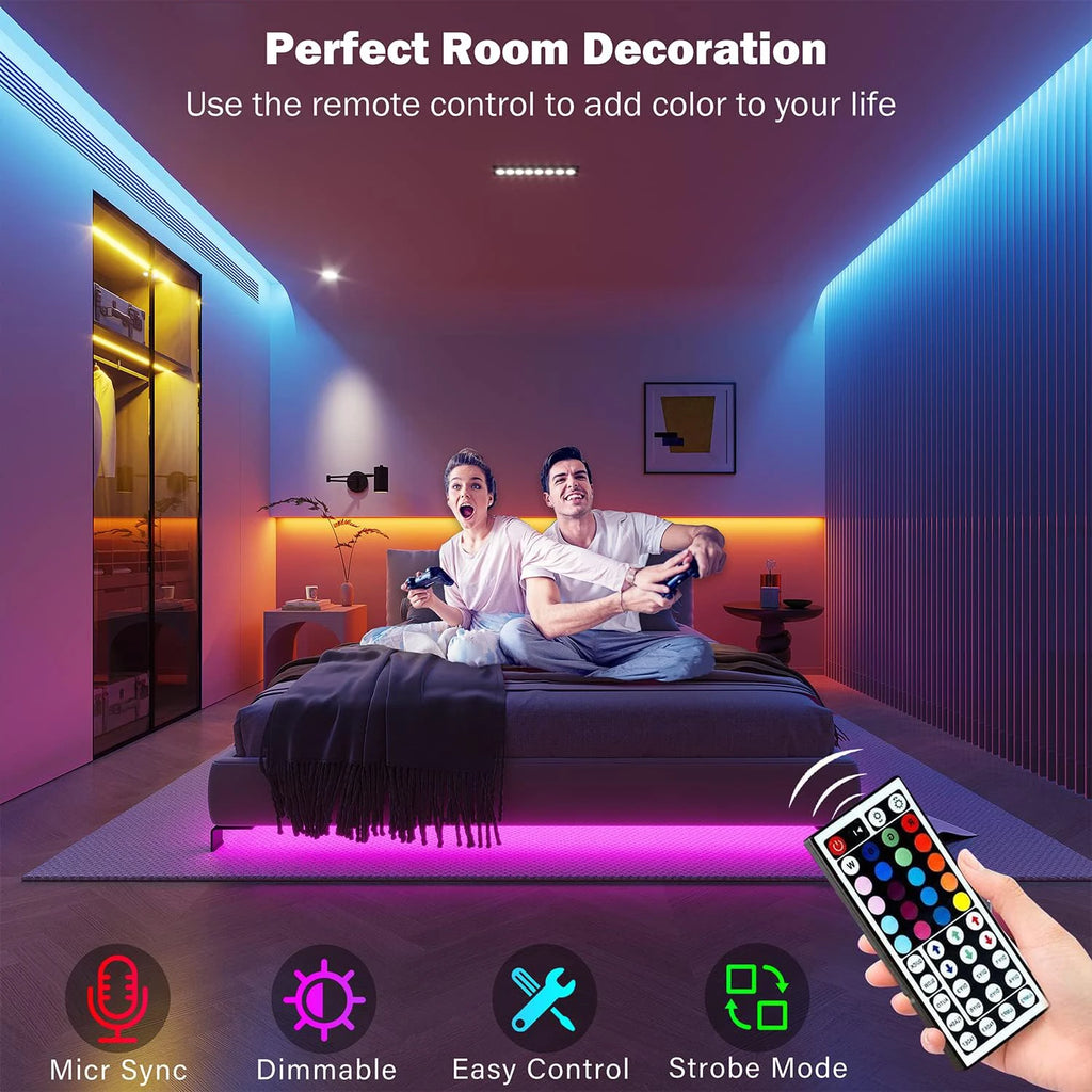 Smart RGB LED Strip Lights – App & Remote Control